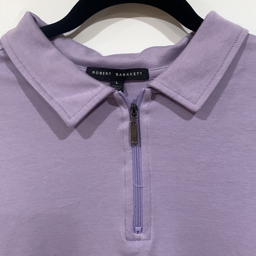 AB - Robert Barakett Zip Up Polo Shirt Large